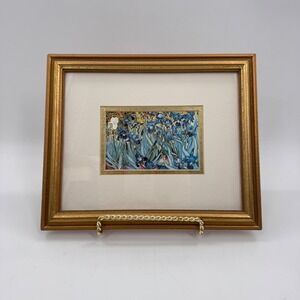 Irises by Vincent van Gogh Framed Print Gold Frame 11.5 × 10